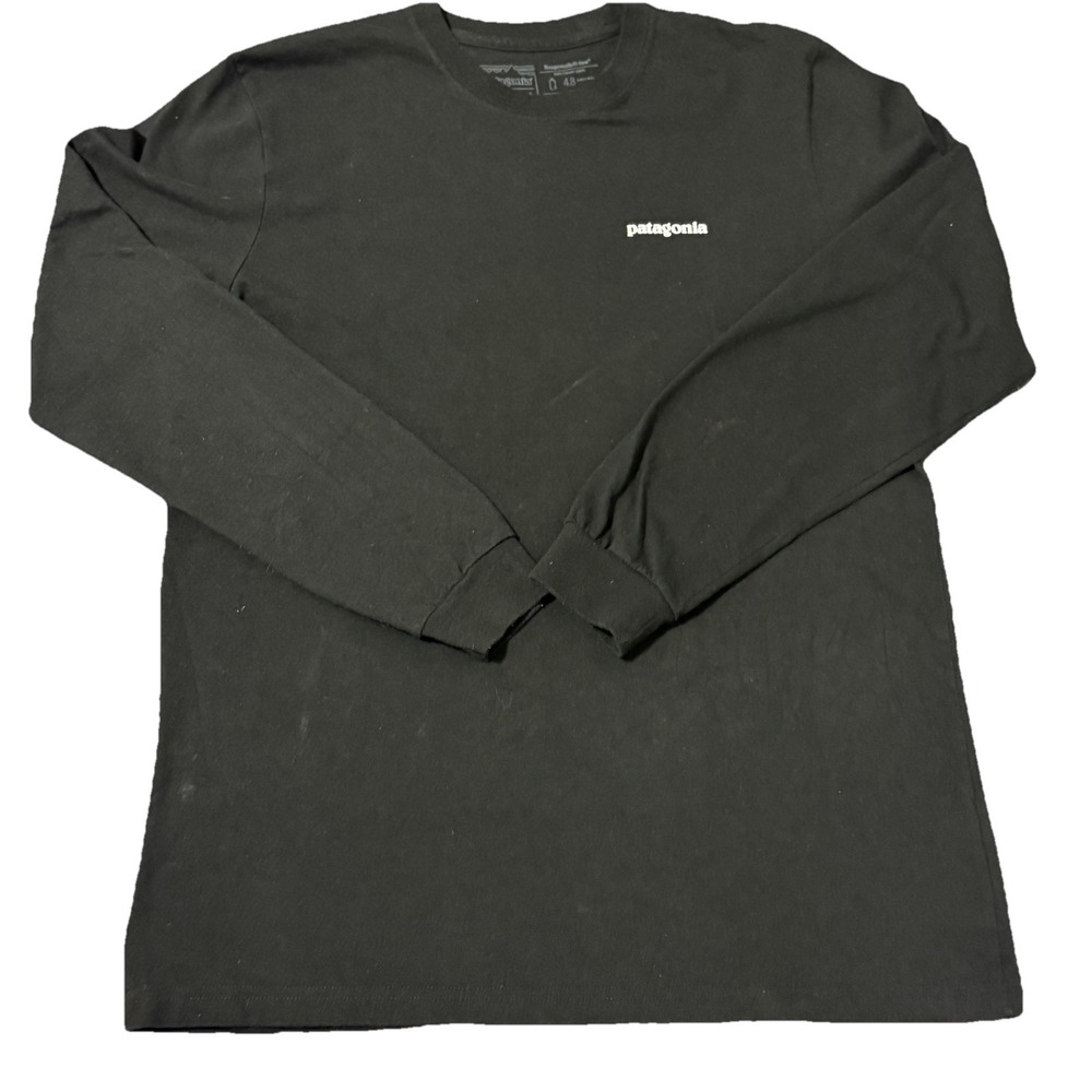 Patagonia Long Sleeve Shirt Mens Medium Responsibili-Tee Mountain‎ Back Logo